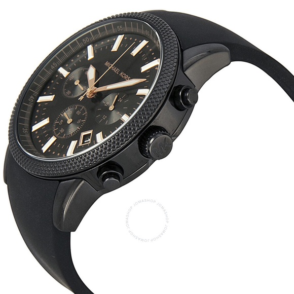 Oversized Sage Black-Tone Watch in BLACK - Sale | Michael  Michael kors black stainless steel watch